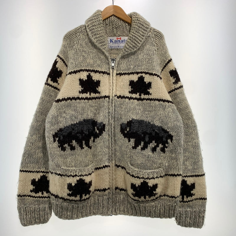 【現状渡し品】【メンズ】 KANATA カナタ COWICHAN KNIT カウチンニット アウター セーター フルジップ 145-261025-ko-14-teih サイズ：不明 カラー：グレー系 万代Net店