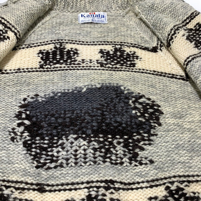 【現状渡し品】【メンズ】 KANATA カナタ COWICHAN KNIT カウチンニット アウター セーター フルジップ 145-261025-ko-14-teih サイズ：不明 カラー：グレー系 万代Net店