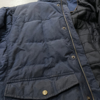 【現状渡し品】【メンズ】 L.L.BEAN エルエルビーン 90's-00's OILED QUILTED DOWN JACKET 90～2000年 オイルド キルティング ダウン ジャケット アウター 144-261024-sa-16-teih サイズ：L カラー：ネイビー 万代Net店