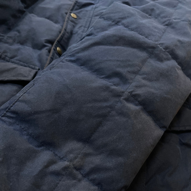 【現状渡し品】【メンズ】 L.L.BEAN エルエルビーン 90's-00's OILED QUILTED DOWN JACKET 90～2000年 オイルド キルティング ダウン ジャケット アウター 144-261024-sa-16-teih サイズ：L カラー：ネイビー 万代Net店