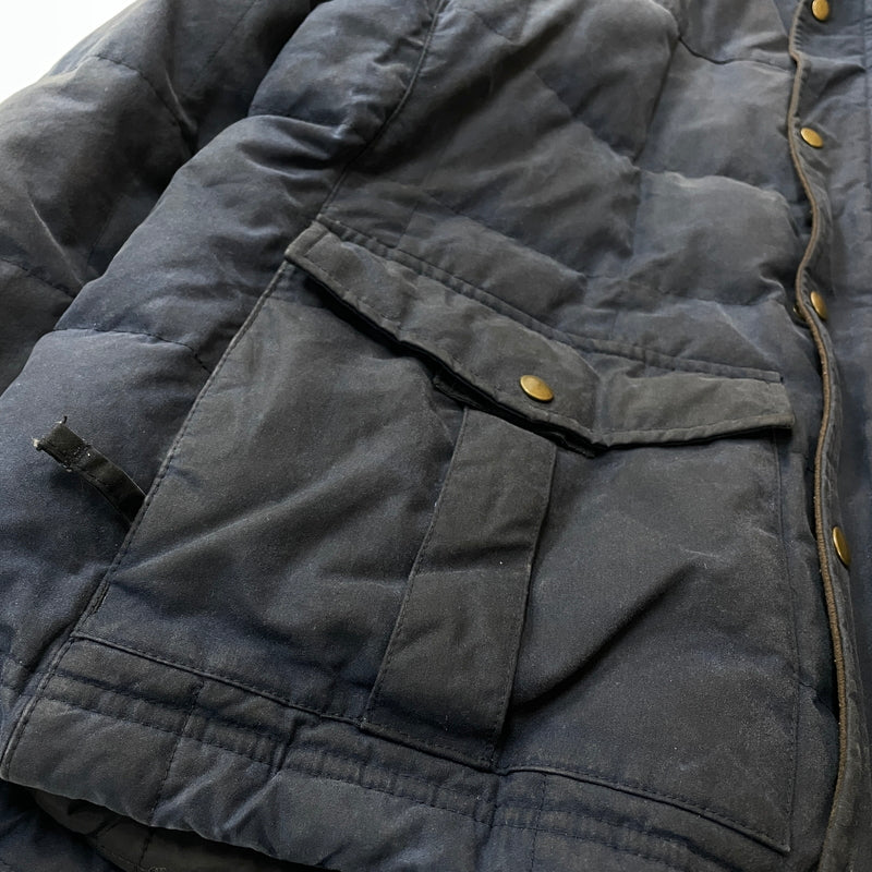 【現状渡し品】【メンズ】 L.L.BEAN エルエルビーン 90's-00's OILED QUILTED DOWN JACKET 90～2000年 オイルド キルティング ダウン ジャケット アウター 144-261024-sa-16-teih サイズ：L カラー：ネイビー 万代Net店