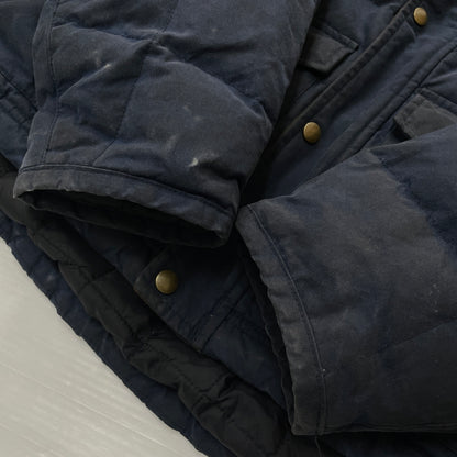 【現状渡し品】【メンズ】 L.L.BEAN エルエルビーン 90's-00's OILED QUILTED DOWN JACKET 90～2000年 オイルド キルティング ダウン ジャケット アウター 144-261024-sa-16-teih サイズ：L カラー：ネイビー 万代Net店