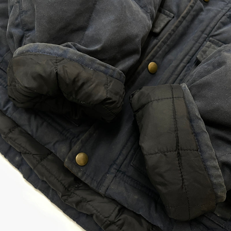 【現状渡し品】【メンズ】 L.L.BEAN エルエルビーン 90's-00's OILED QUILTED DOWN JACKET 90～2000年 オイルド キルティング ダウン ジャケット アウター 144-261024-sa-16-teih サイズ：L カラー：ネイビー 万代Net店