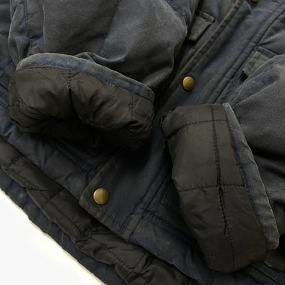 【現状渡し品】【メンズ】 L.L.BEAN エルエルビーン 90's-00's OILED QUILTED DOWN JACKET 90～2000年 オイルド キルティング ダウン ジャケット アウター 144-261024-sa-16-teih サイズ：L カラー：ネイビー 万代Net店