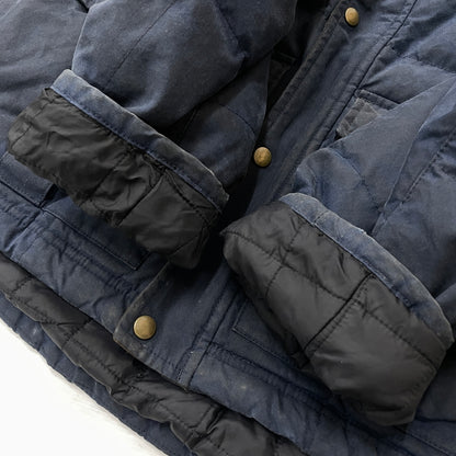 【現状渡し品】【メンズ】 L.L.BEAN エルエルビーン 90's-00's OILED QUILTED DOWN JACKET 90～2000年 オイルド キルティング ダウン ジャケット アウター 144-261024-sa-16-teih サイズ：L カラー：ネイビー 万代Net店