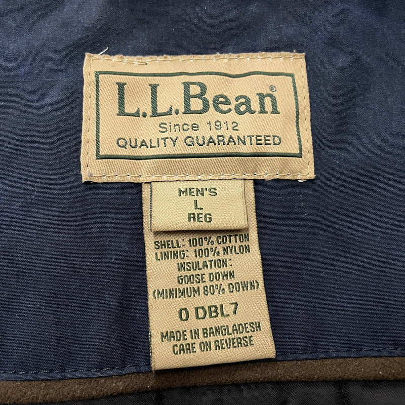 【現状渡し品】【メンズ】 L.L.BEAN エルエルビーン 90's-00's OILED QUILTED DOWN JACKET 90～2000年 オイルド キルティング ダウン ジャケット アウター 144-261024-sa-16-teih サイズ：L カラー：ネイビー 万代Net店