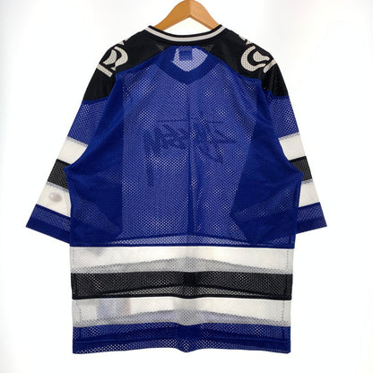 【中古品】【メンズ】 STUSSY ステューシー × CHAMPION チャンピオン 別注 コラボ HOCKEY MESH SHIRT C8-F407 ホッケー メッシュ シャツ 半袖 トップス 142-261025-ko-04-teih サイズ：L カラー：ブルー 万代Net店