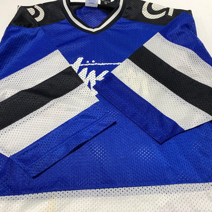 【中古品】【メンズ】 STUSSY ステューシー × CHAMPION チャンピオン 別注 コラボ HOCKEY MESH SHIRT C8-F407 ホッケー メッシュ シャツ 半袖 トップス 142-261025-ko-04-teih サイズ：L カラー：ブルー 万代Net店