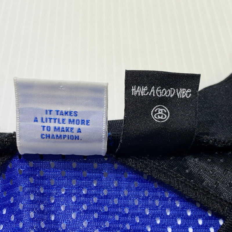 【中古品】【メンズ】 STUSSY ステューシー × CHAMPION チャンピオン 別注 コラボ HOCKEY MESH SHIRT C8-F407 ホッケー メッシュ シャツ 半袖 トップス 142-261025-ko-04-teih サイズ：L カラー：ブルー 万代Net店