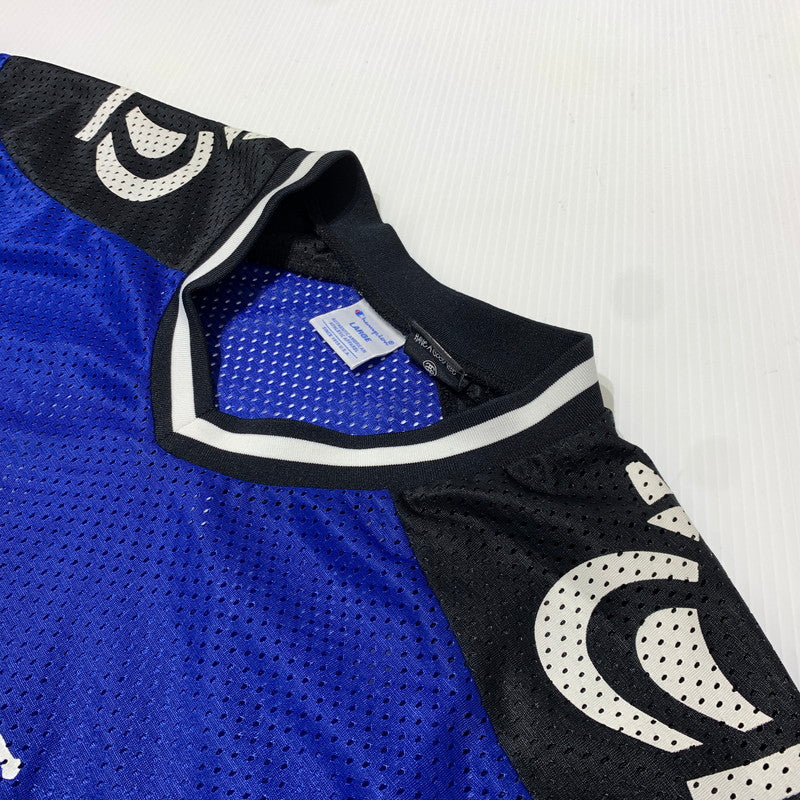 【中古品】【メンズ】 STUSSY ステューシー × CHAMPION チャンピオン 別注 コラボ HOCKEY MESH SHIRT C8-F407 ホッケー メッシュ シャツ 半袖 トップス 142-261025-ko-04-teih サイズ：L カラー：ブルー 万代Net店