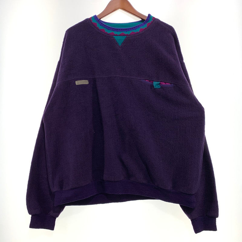 【現状渡し品】【メンズ】 COLUMBIA コロンビア FLEECE SWEATSHIRT フリース スウェットシャツ ライトアウター プルオーバージャケット 144-261025-ko-08-teih サイズ：XL カラー：パープル 万代Net店
