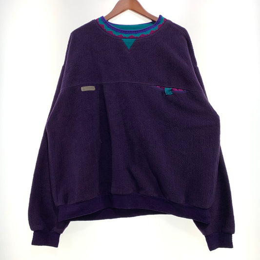【現状渡し品】【メンズ】 COLUMBIA コロンビア FLEECE SWEATSHIRT フリース スウェットシャツ ライトアウター プルオーバージャケット 144-261025-ko-08-teih サイズ：XL カラー：パープル 万代Net店