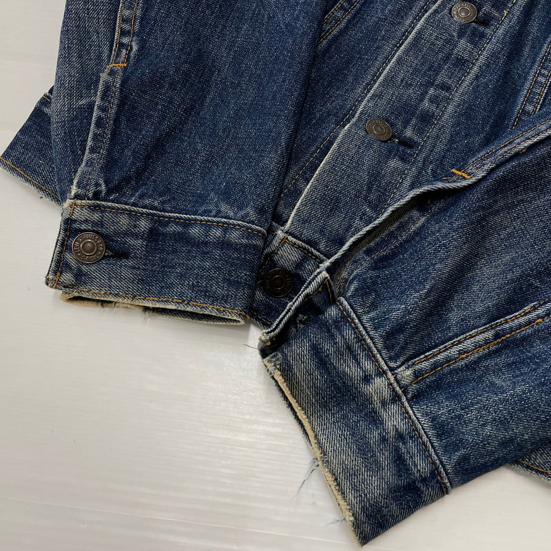 【中古品】【メンズ】 LEVI'S リーバイス 525 60's VINTAGE RAINBOW STITCH BIGE "4TH" DENIM JACKET 70505 60年代 ヴィンテージ レインボー ステッチ ビッグイー フォース デニム ジャケット アウター 不均等V 145-261024-sa-12-teih サイズ：不明 カラー：インディゴ 万代Net店