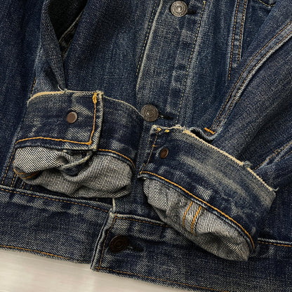 【中古品】【メンズ】 LEVI'S リーバイス 525 60's VINTAGE RAINBOW STITCH BIGE "4TH" DENIM JACKET 70505 60年代 ヴィンテージ レインボー ステッチ ビッグイー フォース デニム ジャケット アウター 不均等V 145-261024-sa-12-teih サイズ：不明 カラー：インディゴ 万代Net店