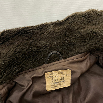 【現状渡し品】【メンズ】 U.S.NAVY アメリカ海軍 70's VINTAGE G-1 FLIGHT JACKET 8415-00-268-7797 70年代 ヴィンテージ ジーワン ジャケット アウター 145-261024-sa-06-teih サイズ：40 カラー：ブラウン 万代Net店