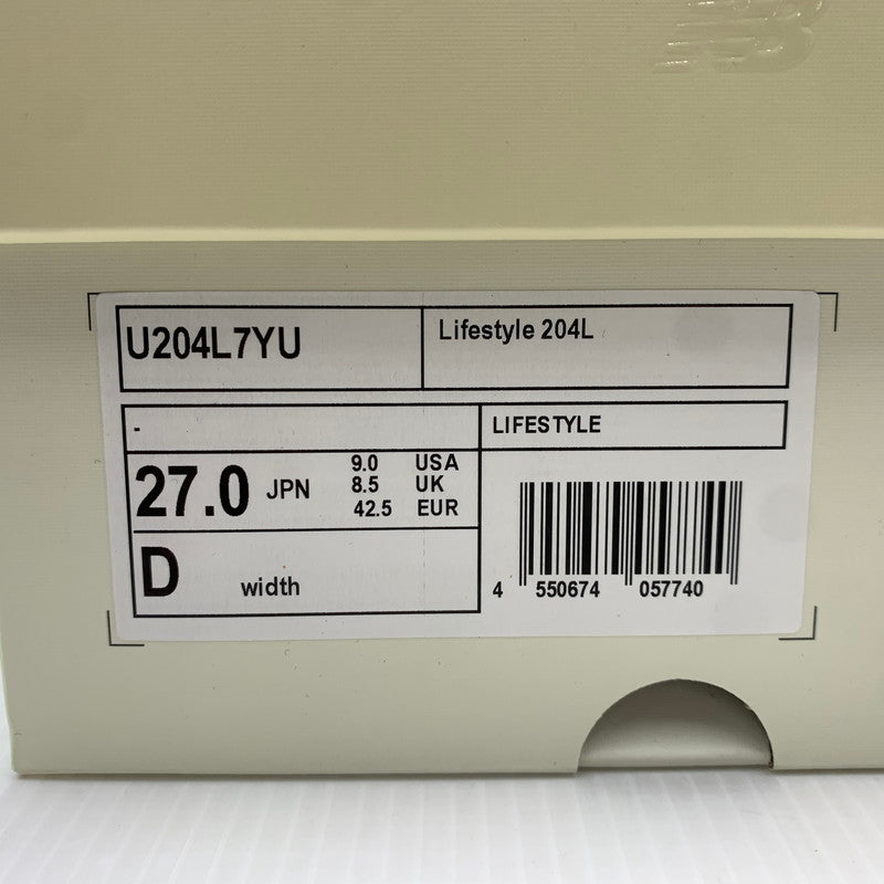 【中古品】【メンズ】 NEW BALANCE ニューバランス × AURALEE オーラリー 別注 コラボ LIFESTYLE 204L SNEAKERS U204L7YU ライフスタイル スニーカー 靴 シューズ 162-261024-ko-02-teih サイズ：27cm カラー：ホワイト系/ライム系 万代Net店