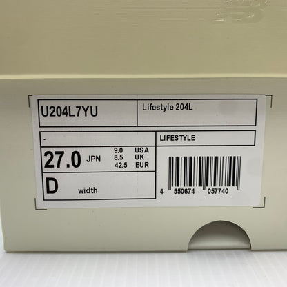 【中古品】【メンズ】 NEW BALANCE ニューバランス × AURALEE オーラリー 別注 コラボ LIFESTYLE 204L SNEAKERS U204L7YU ライフスタイル スニーカー 靴 シューズ 162-261024-ko-02-teih サイズ：27cm カラー：ホワイト系/ライム系 万代Net店