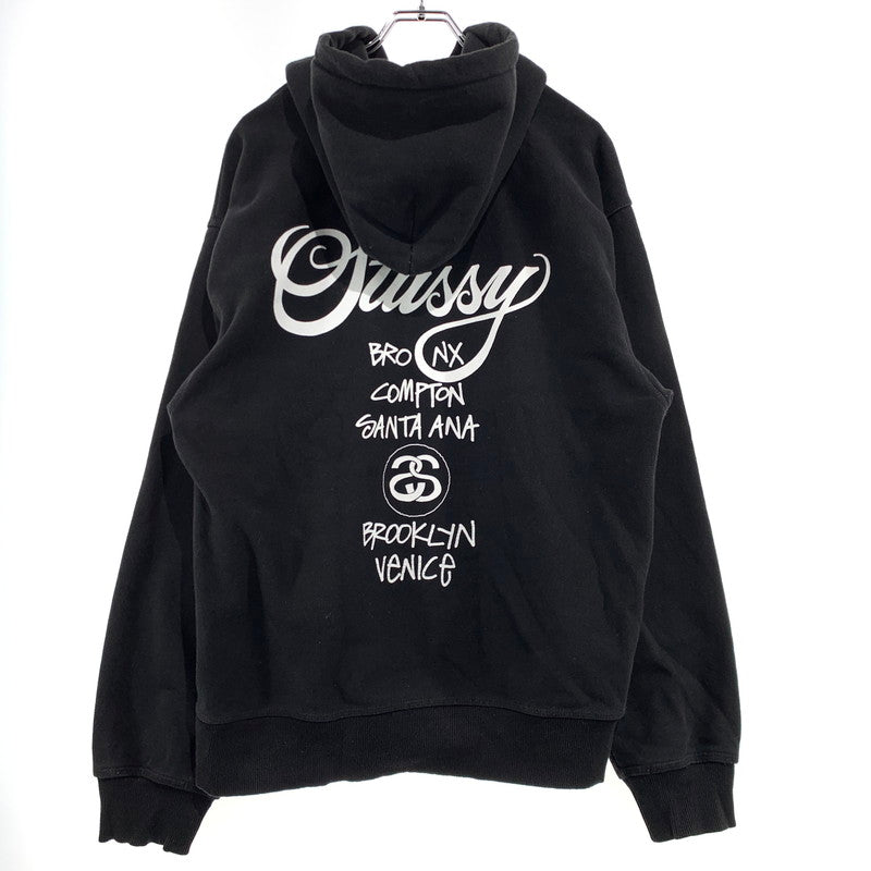 【現状渡し品】【メンズ】 STUSSY ステューシー WORLD TOUR HOODIE 3923713 ワールド ツアー フーディ トップス プルオーバーパーカー 142-261025-ko-10-teih サイズ：L カラー：ブラック 万代Net店