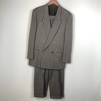 【現状渡し品】【メンズ】 JUM MEN ジュンメン 80's-90's SET UP SUIT 80～90年代 セット アップ スーツ 147-261024-sa-02-teih サイズ：M-74 カラー：カーキ系 万代Net店