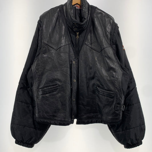 【現状渡し品】【メンズ】 ORIGINAL USA オリジナル ユーエスエー 2WAY LEATHER PADDING JACKET 2ウェイ レザー パディング ジャケット アウター 145-261025-ko-16-teih サイズ：不明 カラー：ブラック 万代Net店