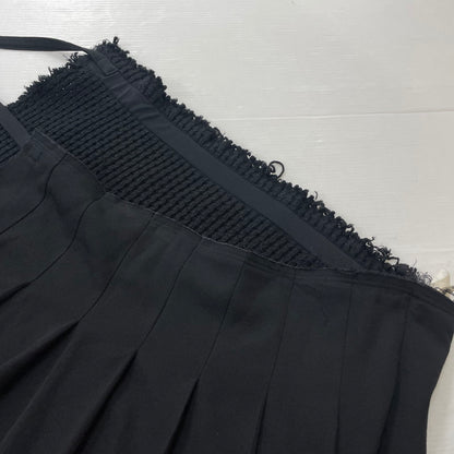 【中古品】【メンズ】 COMME des GARCONS コムデギャルソン LOW GAUGE KNIT PLEATS WRAP SKIRT AD2002 GG-S043 ローゲージニット 切替 プリーツラップ スカート ボトムス 151-261027-yo-13-teih サイズ：M カラー：ブラック 万代Net店