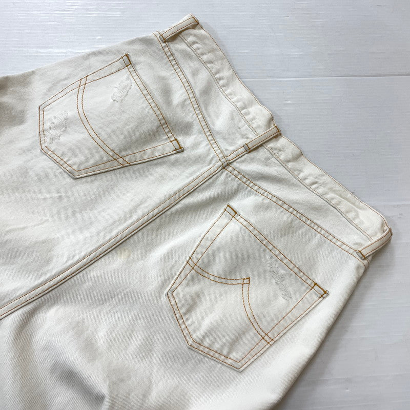 【中古品】【メンズ】 DOUBLET ダブレット 23SS DESTROYED DENIM PANTS 23SS05PT213 デストロイ デニムパンツ ボトムス ジーンズ 151-261027-yo-16-teih サイズ：M カラー：ホワイト 万代Net店