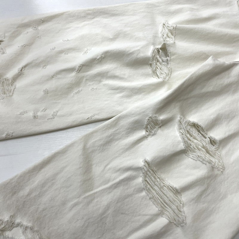 【中古品】【メンズ】 DOUBLET ダブレット 23SS DESTROYED DENIM PANTS 23SS05PT213 デストロイ デニムパンツ ボトムス ジーンズ 151-261027-yo-16-teih サイズ：M カラー：ホワイト 万代Net店