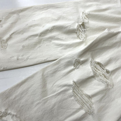 【中古品】【メンズ】 DOUBLET ダブレット 23SS DESTROYED DENIM PANTS 23SS05PT213 デストロイ デニムパンツ ボトムス ジーンズ 151-261027-yo-16-teih サイズ：M カラー：ホワイト 万代Net店