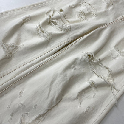 【中古品】【メンズ】 DOUBLET ダブレット 23SS DESTROYED DENIM PANTS 23SS05PT213 デストロイ デニムパンツ ボトムス ジーンズ 151-261027-yo-16-teih サイズ：M カラー：ホワイト 万代Net店