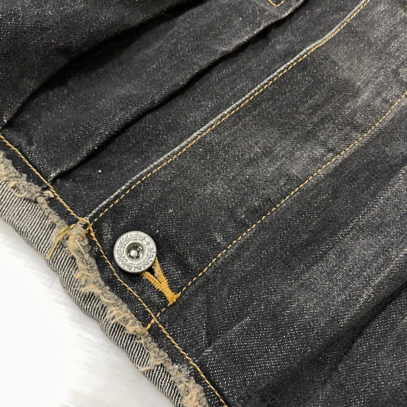 【中古品】【メンズ】 DOUBLET ダブレット CHAOS EMBROIDERY HEMP DENIM JACKET 20SS13BL100 カオス エンブロイダリー ヘンプ デニムジャケット ライトアウター 140-261027-yo-05-teih サイズ：L カラー：ブラック 万代Net店