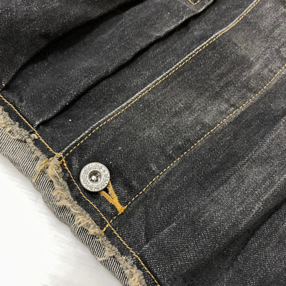 【中古品】【メンズ】 DOUBLET ダブレット CHAOS EMBROIDERY HEMP DENIM JACKET 20SS13BL100 カオス エンブロイダリー ヘンプ デニムジャケット ライトアウター 140-261027-yo-05-teih サイズ：L カラー：ブラック 万代Net店