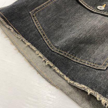 【中古品】【メンズ】 DOUBLET ダブレット CHAOS EMBROIDERY HEMP DENIM JACKET 20SS13BL100 カオス エンブロイダリー ヘンプ デニムジャケット ライトアウター 140-261027-yo-05-teih サイズ：L カラー：ブラック 万代Net店