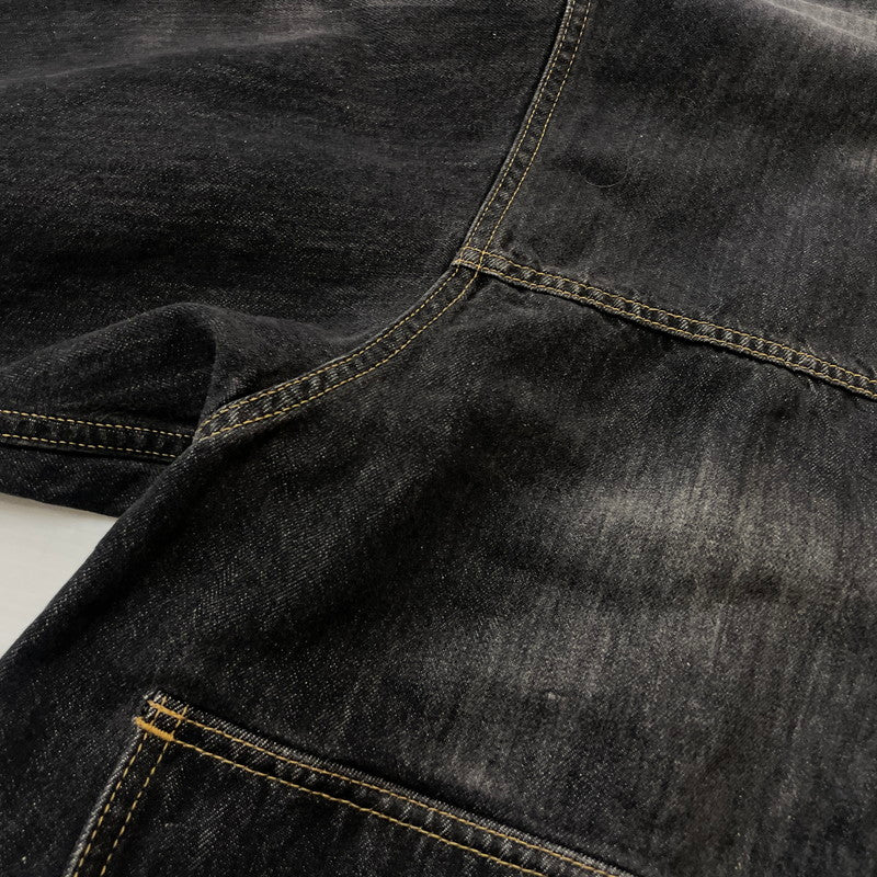 【中古品】【メンズ】 DOUBLET ダブレット CHAOS EMBROIDERY HEMP DENIM JACKET 20SS13BL100 カオス エンブロイダリー ヘンプ デニムジャケット ライトアウター 140-261027-yo-05-teih サイズ：L カラー：ブラック 万代Net店