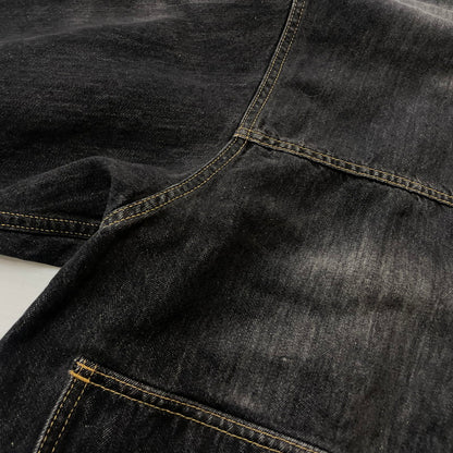 【中古品】【メンズ】 DOUBLET ダブレット CHAOS EMBROIDERY HEMP DENIM JACKET 20SS13BL100 カオス エンブロイダリー ヘンプ デニムジャケット ライトアウター 140-261027-yo-05-teih サイズ：L カラー：ブラック 万代Net店