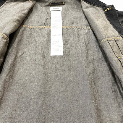 【中古品】【メンズ】 DOUBLET ダブレット CHAOS EMBROIDERY HEMP DENIM JACKET 20SS13BL100 カオス エンブロイダリー ヘンプ デニムジャケット ライトアウター 140-261027-yo-05-teih サイズ：L カラー：ブラック 万代Net店
