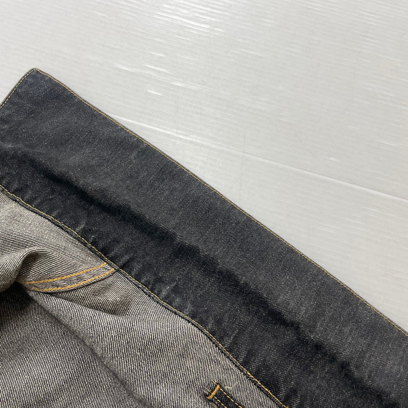 【中古品】【メンズ】 DOUBLET ダブレット CHAOS EMBROIDERY HEMP DENIM JACKET 20SS13BL100 カオス エンブロイダリー ヘンプ デニムジャケット ライトアウター 140-261027-yo-05-teih サイズ：L カラー：ブラック 万代Net店
