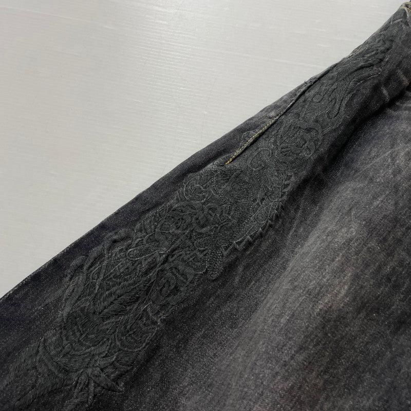 【中古品】【メンズ】 DOUBLET ダブレット CHAOS EMBROIDERY HEMP DENIM PANTS 20SS13PT121 カオス エンブロイダリー ヘンプ デニムパンツ ボトムス 151-261027-yo-14-teih サイズ：M カラー：ブラック 万代Net店
