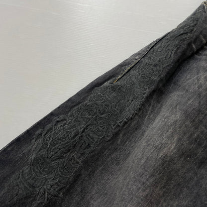 【中古品】【メンズ】 DOUBLET ダブレット CHAOS EMBROIDERY HEMP DENIM PANTS 20SS13PT121 カオス エンブロイダリー ヘンプ デニムパンツ ボトムス 151-261027-yo-14-teih サイズ：M カラー：ブラック 万代Net店
