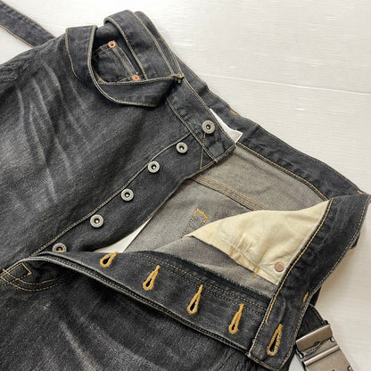 【中古品】【メンズ】 DOUBLET ダブレット CHAOS EMBROIDERY HEMP DENIM PANTS 20SS13PT121 カオス エンブロイダリー ヘンプ デニムパンツ ボトムス 151-261027-yo-14-teih サイズ：M カラー：ブラック 万代Net店