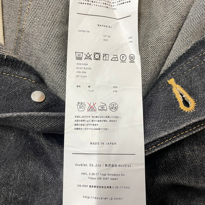 【中古品】【メンズ】 DOUBLET ダブレット CHAOS EMBROIDERY HEMP DENIM PANTS 20SS13PT121 カオス エンブロイダリー ヘンプ デニムパンツ ボトムス 151-261027-yo-14-teih サイズ：M カラー：ブラック 万代Net店