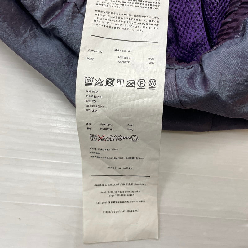 【中古品】【メンズ】 DOUBLET ダブレット 19SS CHAOS EMBROIDERY CHAMBRAY PANTS 19SS09PT94 カオス エンブロイダリー シャンブレー パンツ ボトムス 151-261027-yo-15-teih サイズ：M カラー：パープル 万代Net店