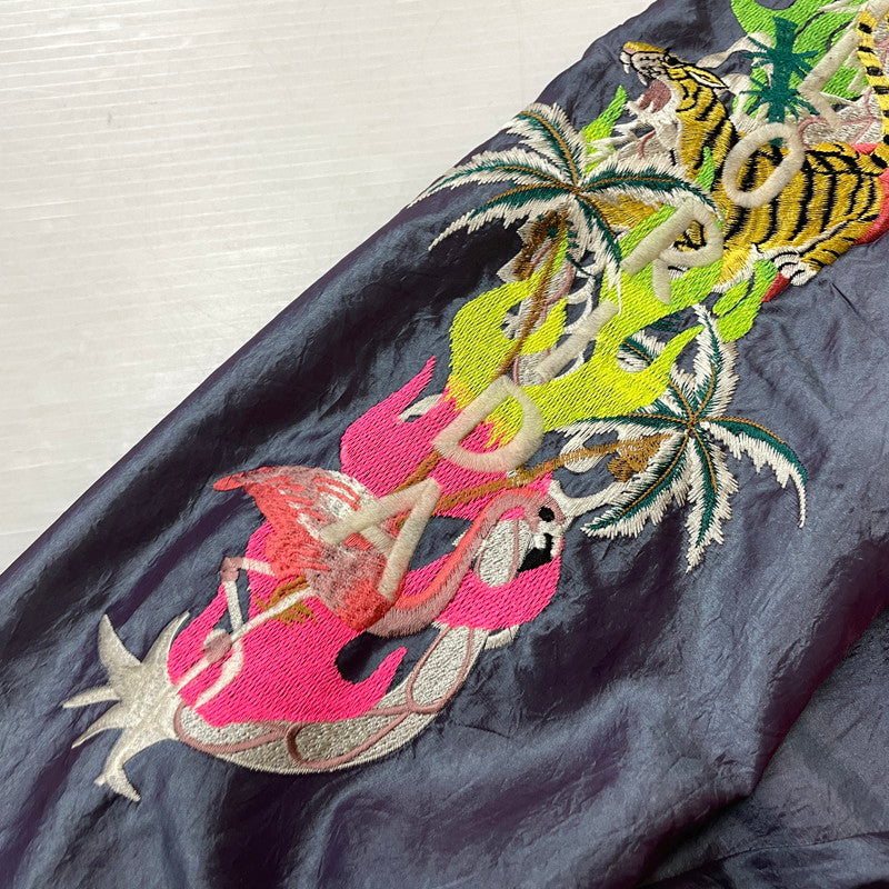【中古品】【メンズ】 DOUBLET ダブレット 19SS CHAOS EMBROIDERY CHAMBRAY PANTS 19SS09PT94 カオス エンブロイダリー シャンブレー パンツ ボトムス 151-261027-yo-15-teih サイズ：M カラー：パープル 万代Net店