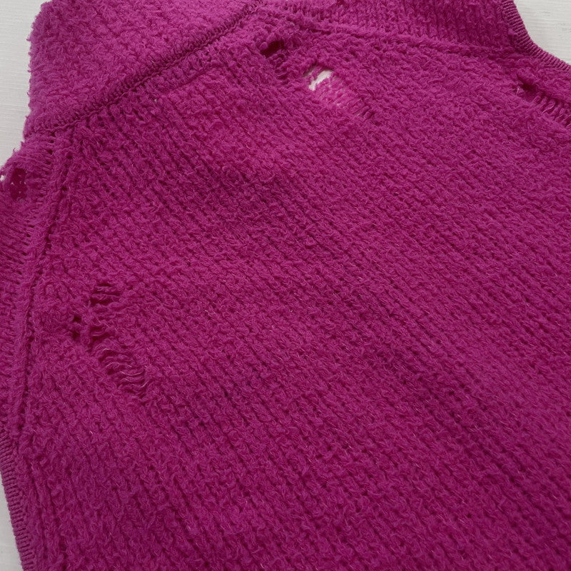 【中古品】【メンズ】 DOUBLET ダブレット 23AW FLEECE KNIT VEST 23AW55KN135 フリース ニットベスト ライトアウター 140-261027-yo-01-teih サイズ：S カラー：ネオンピンク 万代Net店