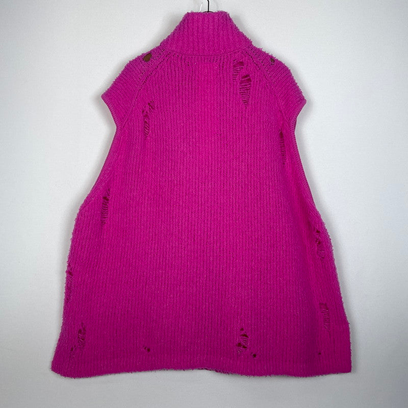 【中古品】【メンズ】 DOUBLET ダブレット 23AW FLEECE KNIT VEST 23AW55KN135 フリース ニットベスト ライトアウター 140-261027-yo-01-teih サイズ：S カラー：ネオンピンク 万代Net店