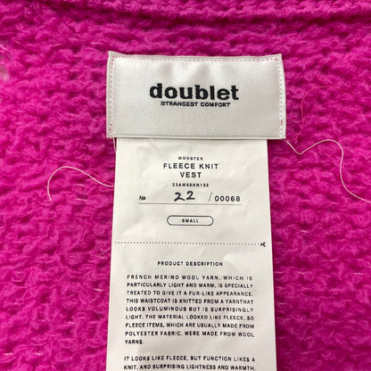 【中古品】【メンズ】 DOUBLET ダブレット 23AW FLEECE KNIT VEST 23AW55KN135 フリース ニットベスト ライトアウター 140-261027-yo-01-teih サイズ：S カラー：ネオンピンク 万代Net店