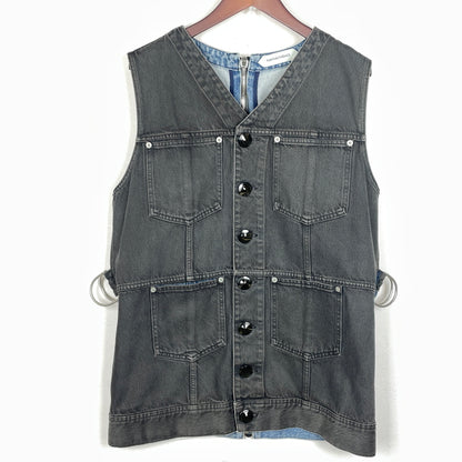【中古品】【メンズ】 NAMACHEKO ナマチェコ 21AW BIKER DENIM VEST BLACK 2021年秋冬 バイカー デニム ベスト ブラック トップス 141-261027-sa-12-teih サイズ：L カラー：ブラック 万代Net店