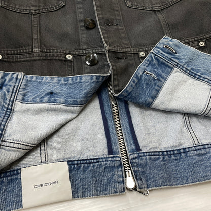 【中古品】【メンズ】 NAMACHEKO ナマチェコ 21AW BIKER DENIM VEST BLACK 2021年秋冬 バイカー デニム ベスト ブラック トップス 141-261027-sa-12-teih サイズ：L カラー：ブラック 万代Net店