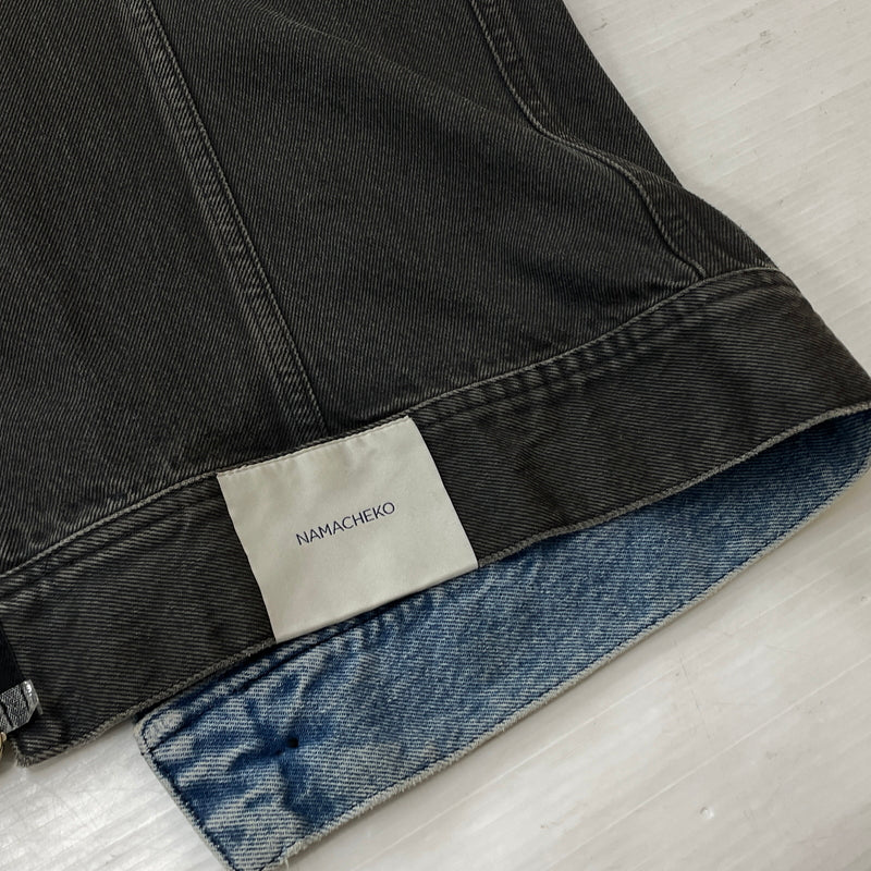 【中古品】【メンズ】 NAMACHEKO ナマチェコ 21AW BIKER DENIM VEST BLACK 2021年秋冬 バイカー デニム ベスト ブラック トップス 141-261027-sa-12-teih サイズ：L カラー：ブラック 万代Net店
