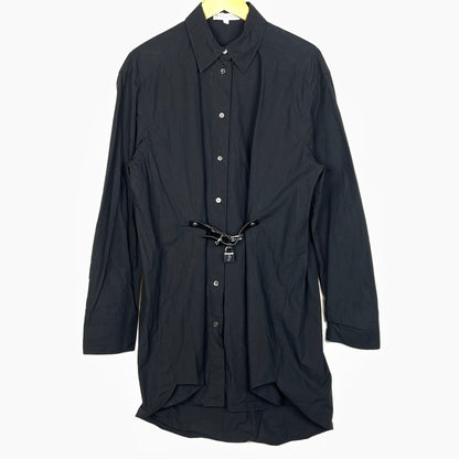 【現状渡し品】【レディース】 JW ANDERSON ジェイダブリュー アンダーソン PADLOCK STRAP SHIRT DRESS パドロック ストラップ シャツ ドレス ワンピース 168-261027-sa-13-teih サイズ：S カラー：ブラック 万代Net店