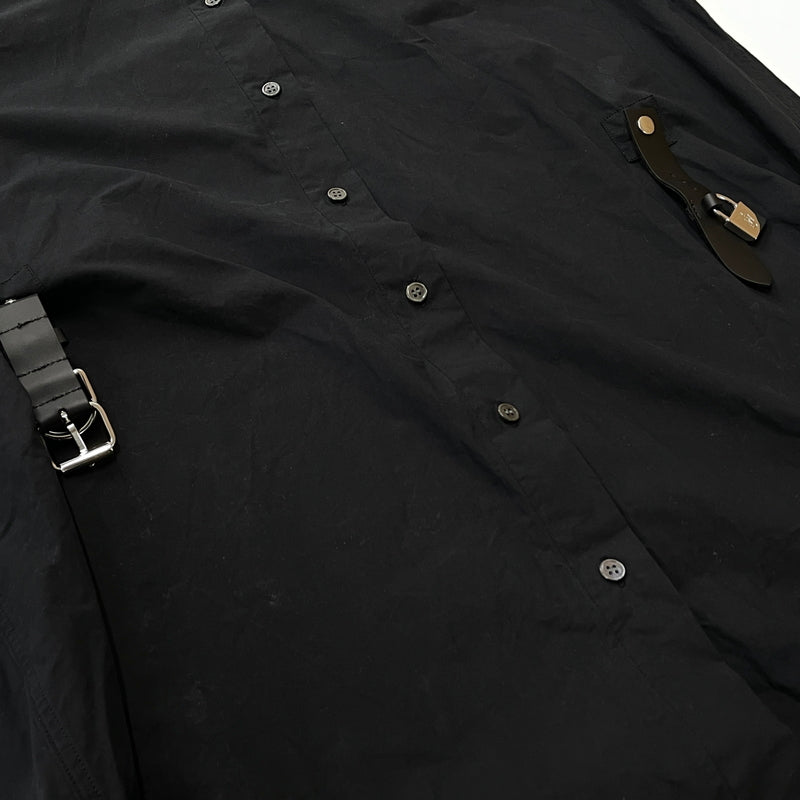 【現状渡し品】【レディース】 JW ANDERSON ジェイダブリュー アンダーソン PADLOCK STRAP SHIRT DRESS パドロック ストラップ シャツ ドレス ワンピース 168-261027-sa-13-teih サイズ：S カラー：ブラック 万代Net店